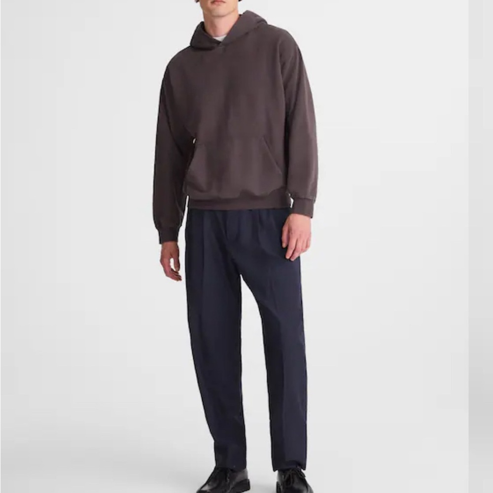 Madewell Double-Pleated Trouser in Wool Blend Darkest Navy Size 34 NEW w/ Tag